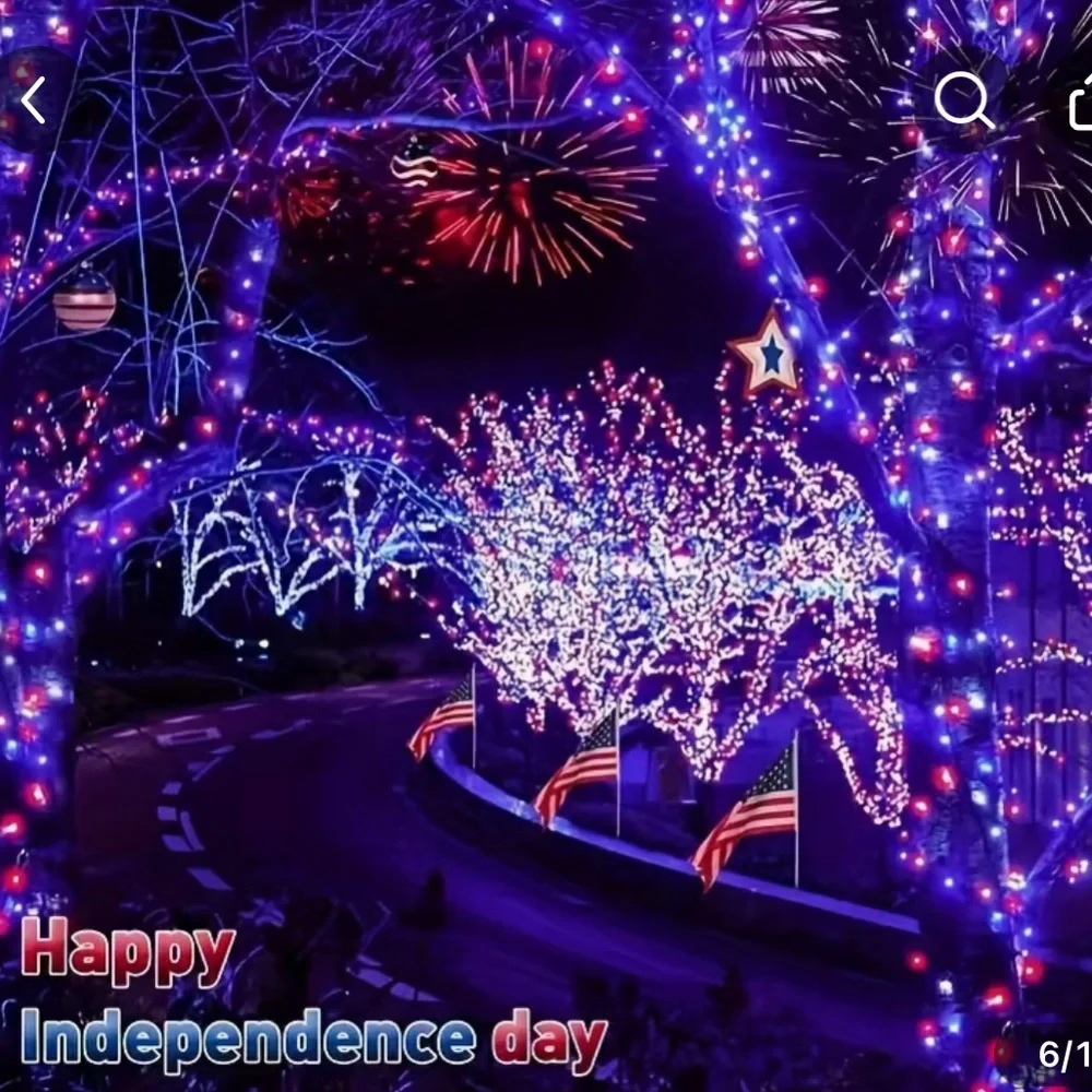 Red White Blue Solar Lights Outdoor LED Waterproof Lights